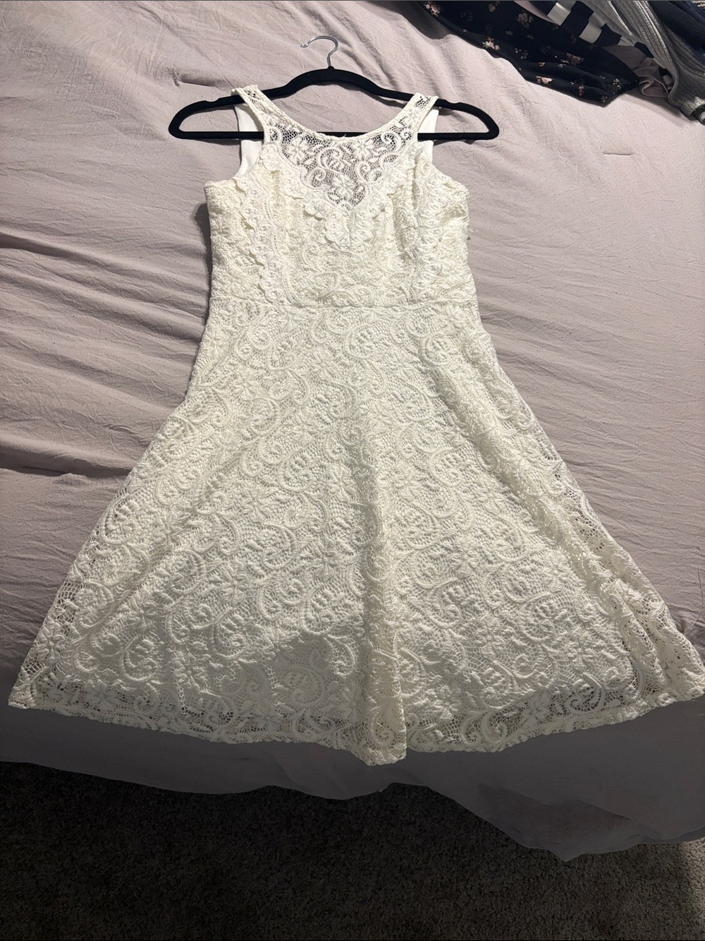 White Lace Midi Dress